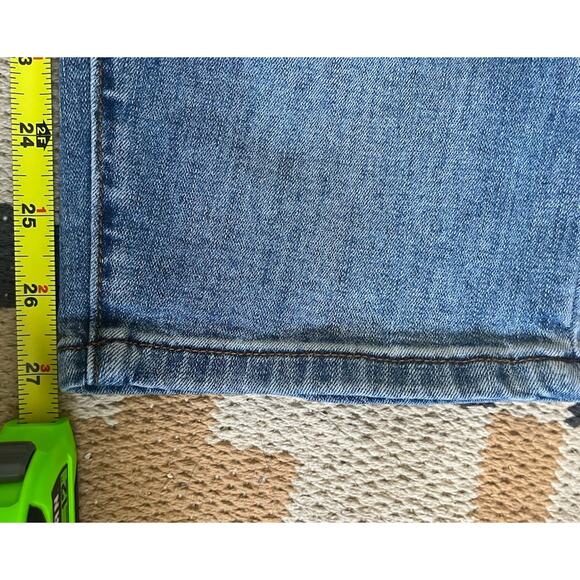 Flamingals Womens L 30 US 10 Straight Leg Jeans Mid Blue Wash Button Fly Ankle - Picture 5 of 8